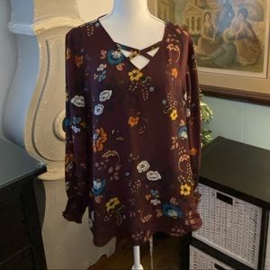 Maurices Lon sleeve floral blouse